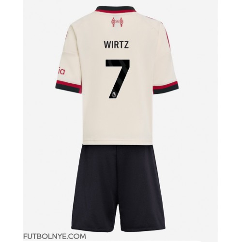 Camiseta Liverpool Florian Wirtz #7 Visitante Equipación para niños 2025-26 manga corta (+ pantalones cortos)